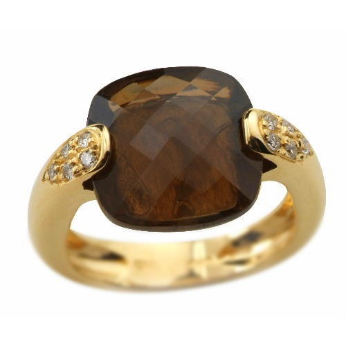 Bague quartz fumé top