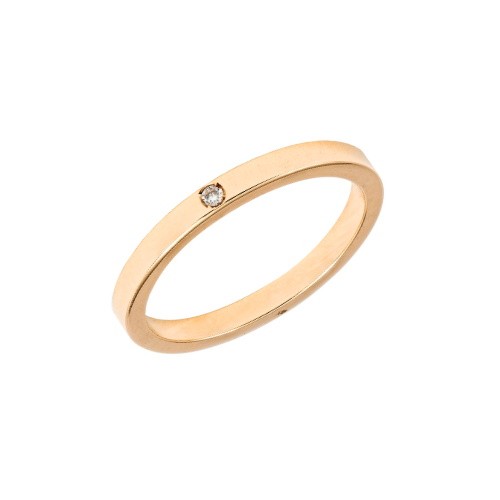 ONE Anneau solitaire diamant 0.01ct G VS or 18 carats Pimento