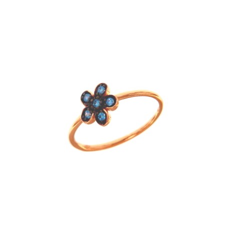 Bague Saphir Or Rose 18 Carats Rainbow Pimento