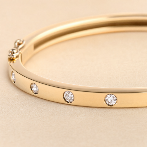 PIMENTO TWO bracelet jonc diamants - detail macro