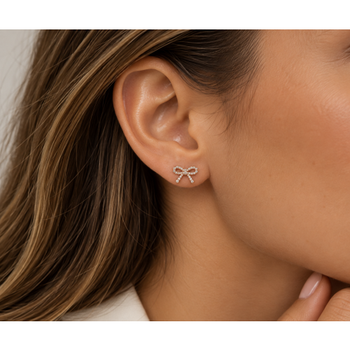 NOEUD puces d'oreilles diamants