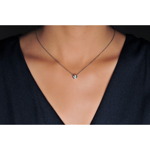 SOLOCLOS collier solitaire diamant or 18 carats Pimento