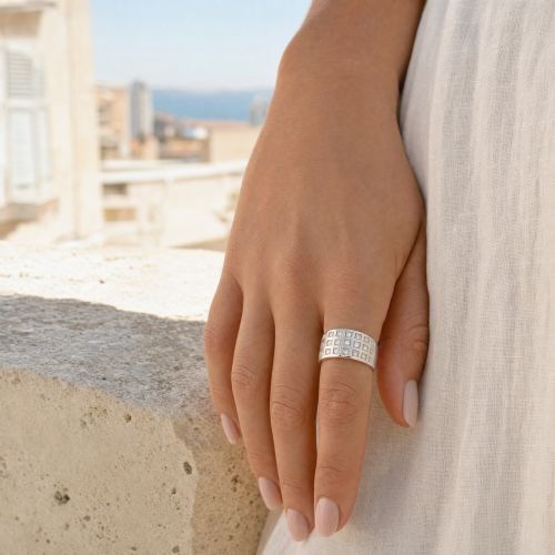DAMIER bague diamants - bijou porte