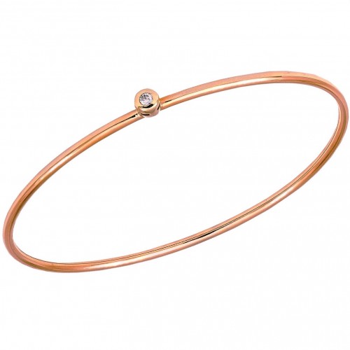 SOLO BRACELET JONC OR ROSE ET DIAMANT 0.05CT