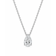 Solitaire poire collier diamants