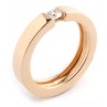 PIM R BAGUE SOLITAIRE OR ROSE ET DIAMANT