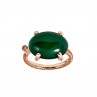 INDIAN SONG BAGUE OR ROSE AGATE VERTE ET DIAMANT