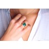 LISA BAGUE OR ROSE AGATE VERT PROFOND ET DIAMANTS