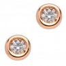 ESSENTIEL PUCES OR ROSE ET DIAMANTS 0.10CT POIDS TOTAL