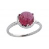 LUNE BAGUE OR BLANC ET TOURMALINE ROSE