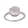 LUNE BAGUE OR BLANC ET QUARTZ ROSE