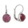 LUNE BOUCLES DORMEUSES OR BLANC ET TOURMALINES ROSES