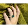 INDIAN SONG BAGUE OR ROSE AGATE VERTE ET DIAMANT