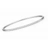 LIGNE BRACELET JONC OR BLANC 18 CTS ET DIAMANTS