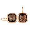 LISETTE DORMEUSES 10mm OR ROSE QUARTZ FUME
