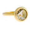 LISETTE BAGUE OR JAUNE ET PRASIOLITE RONDE 10MM