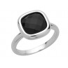 LISETTE BAGUE OR BLANC ET ONYX CARRÉ 10MM