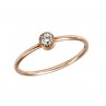 MUSETTE BAGUE SOLITAIRE OR ROSE ET DIAMANT ROND